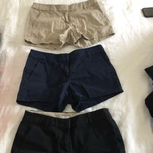3 pairs j crew shorts